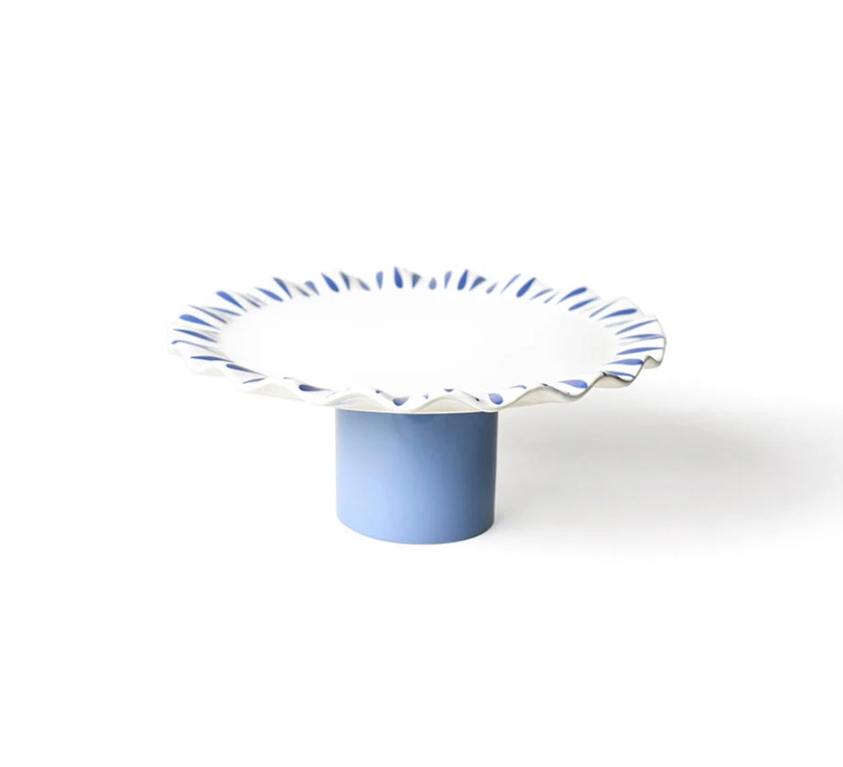 Iris Blue Drop Large Ruffle Cake Stand