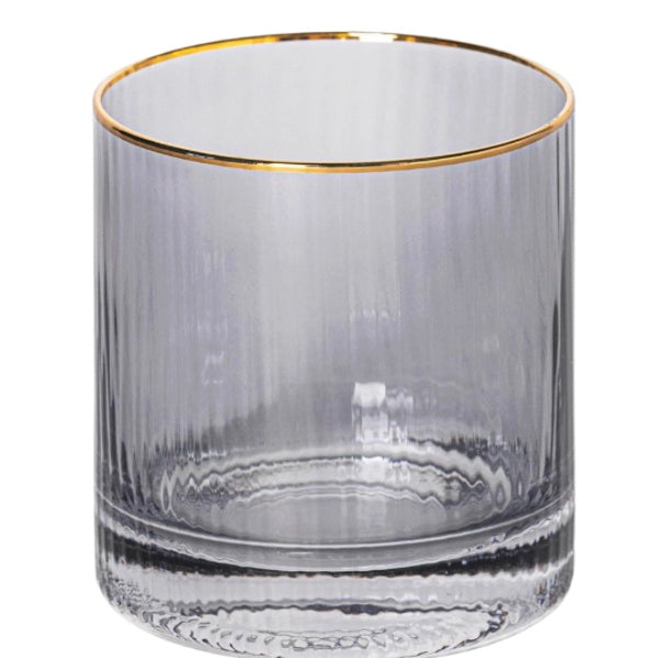 Glass Cocktail Ribbed Smoke