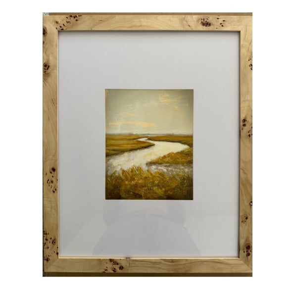 16x20 Burlwood Frame Matted to 8x10 Print of Marsh Haze
