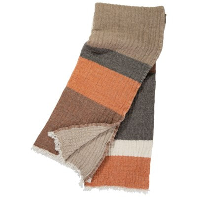 Cozi Stripe Throw- Chocolate/Pumpkin