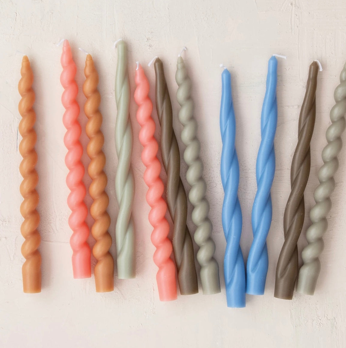 Unscented Twisted Taper Candles in Box, Pink, Set of 2