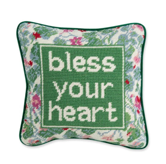 Bless Your Heart Needlepoint Pillow