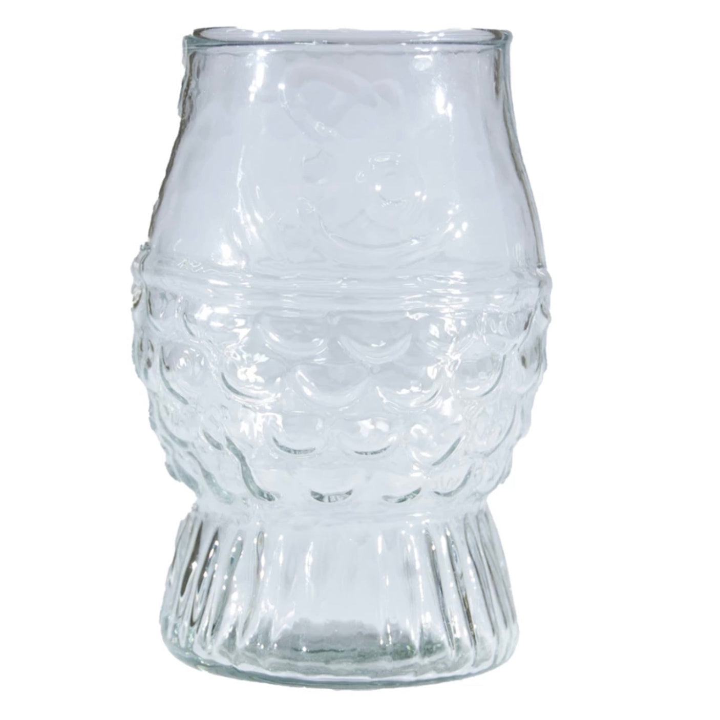 12 oz. Pressed Glass Fish Shaped Drinking Glass