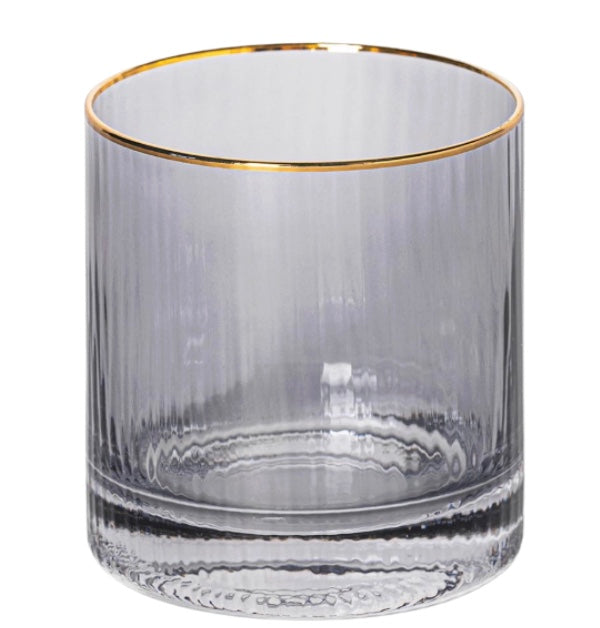 Glass Cocktail Ribbed Smoke