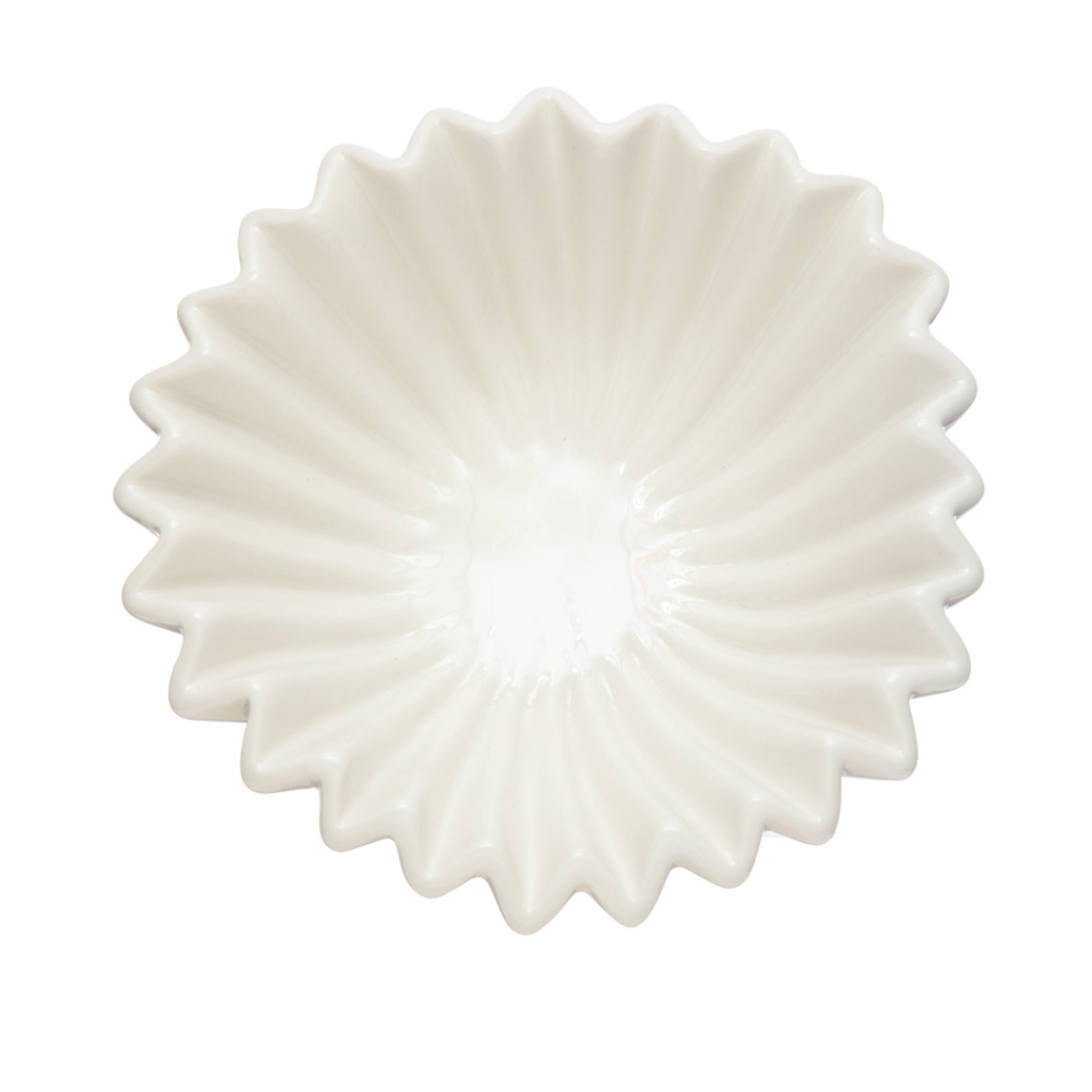 Stoneware Fluted Bowl White