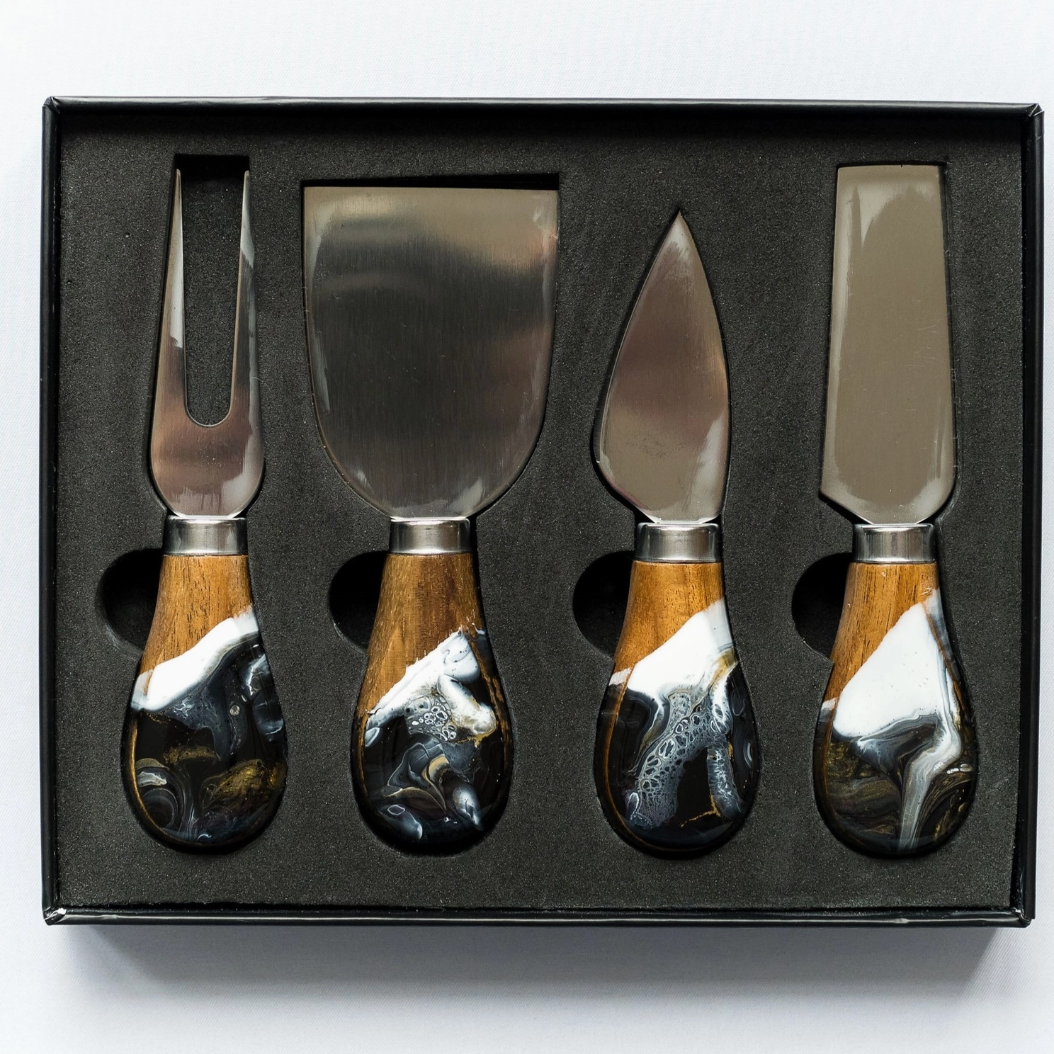 (S4)Resin Coated Cheese Knife Set | Onyx
