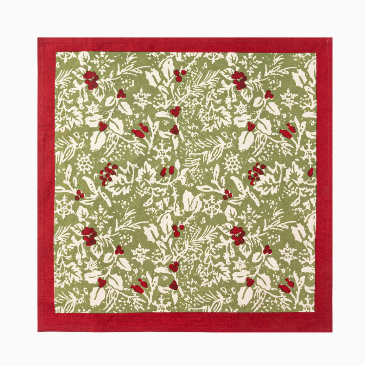 S/6 Baies De Houx Red & Green Napkins