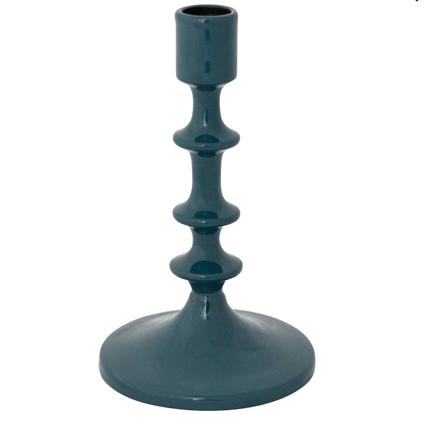Enameled Aluminum Taper Holder, Teal