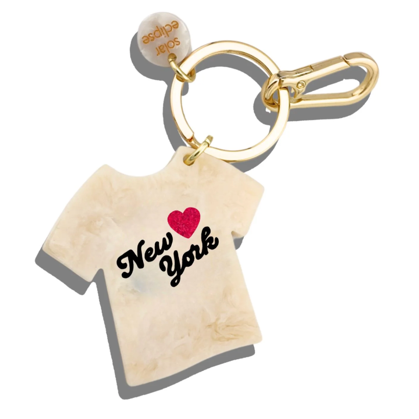 Hand-Painted Nyc T-Shirt Bag Charm + Keychain