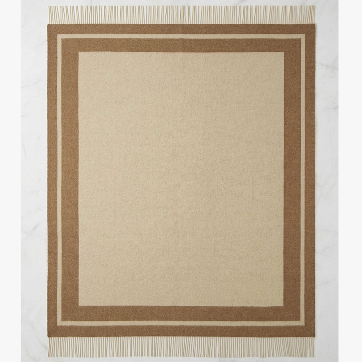 Southampton Home Double-Faced Border Throw 60" X 74" Tan