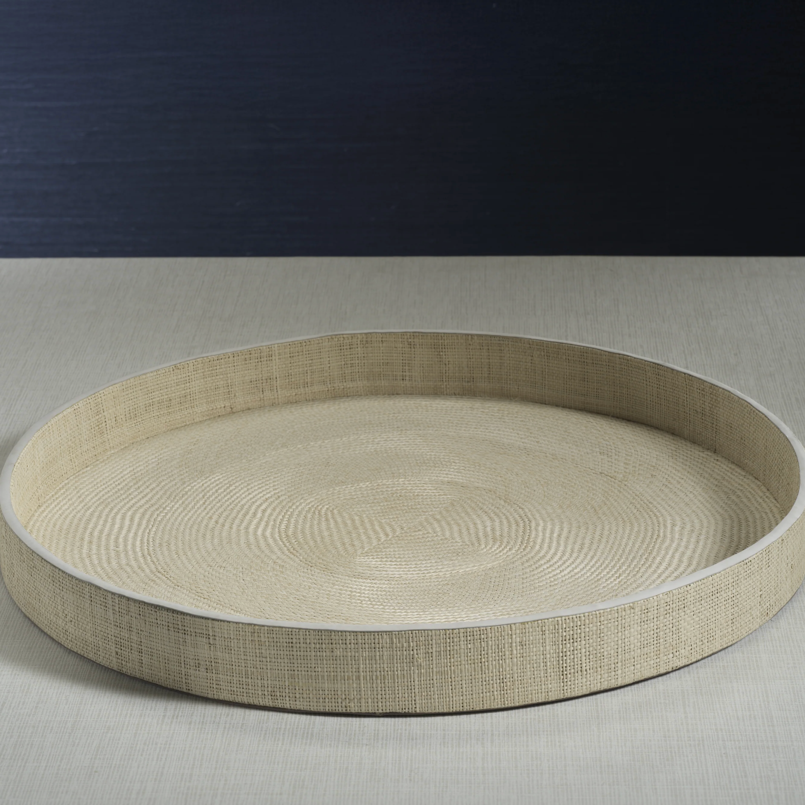 Atelier Natural Fiber Raffia Round Serving Tray