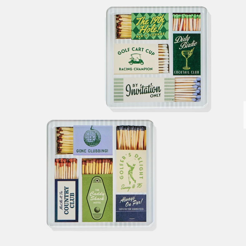 Golf Matchbook Coasters - S/4