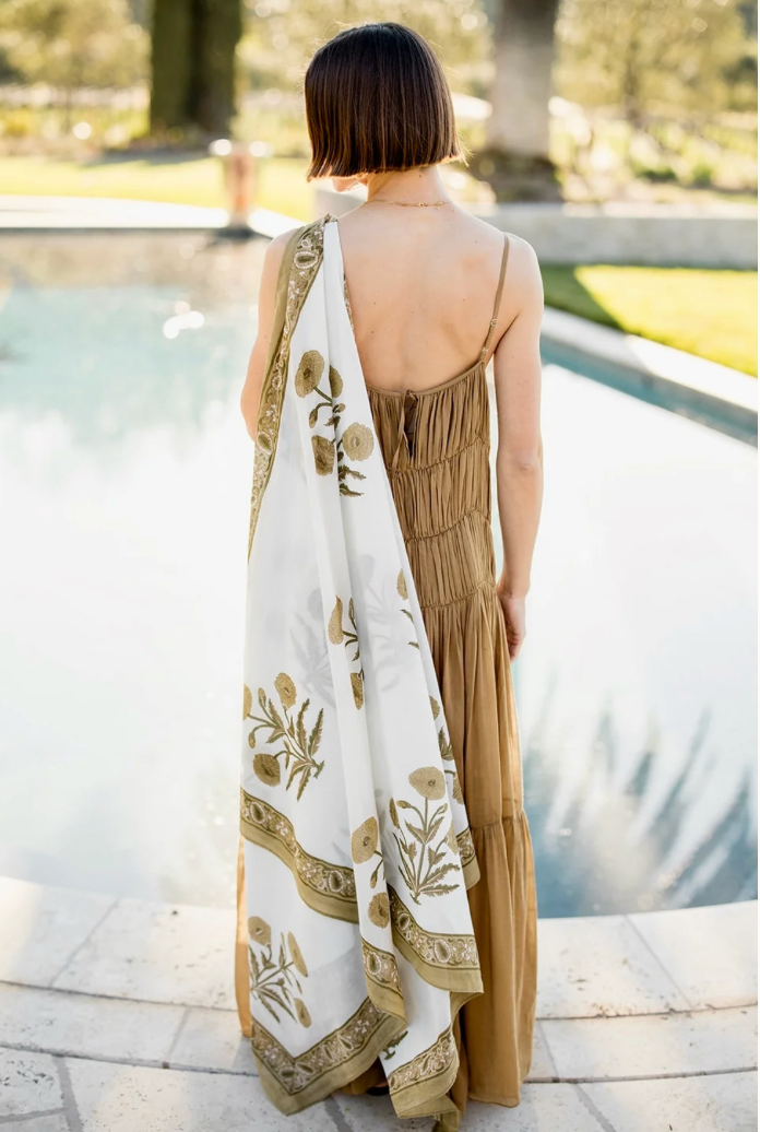 Sarong in Bag Khaki Flower