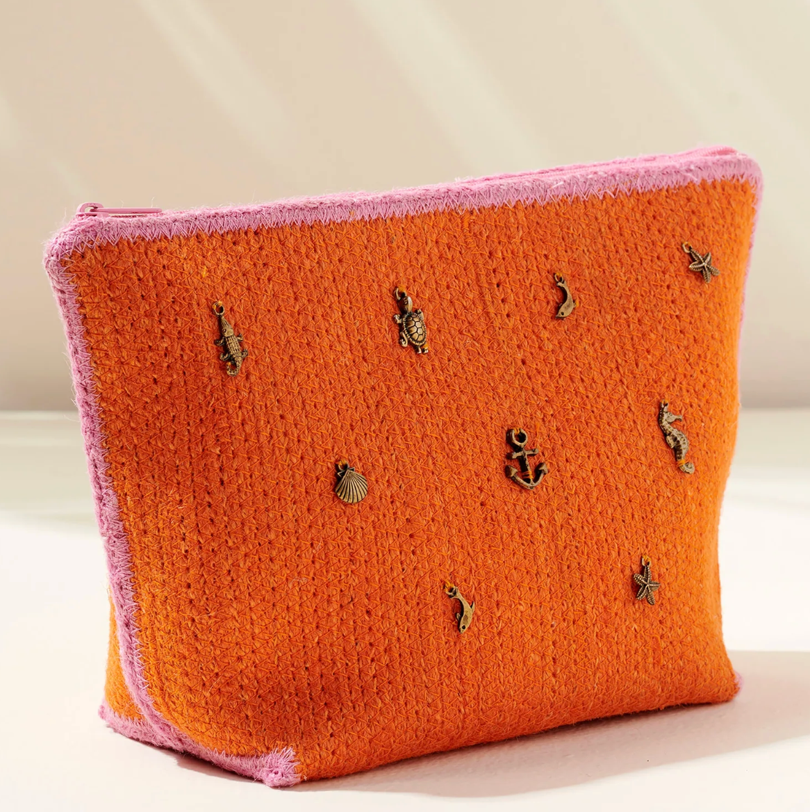 CICI ZIP POUCH,ORANGE