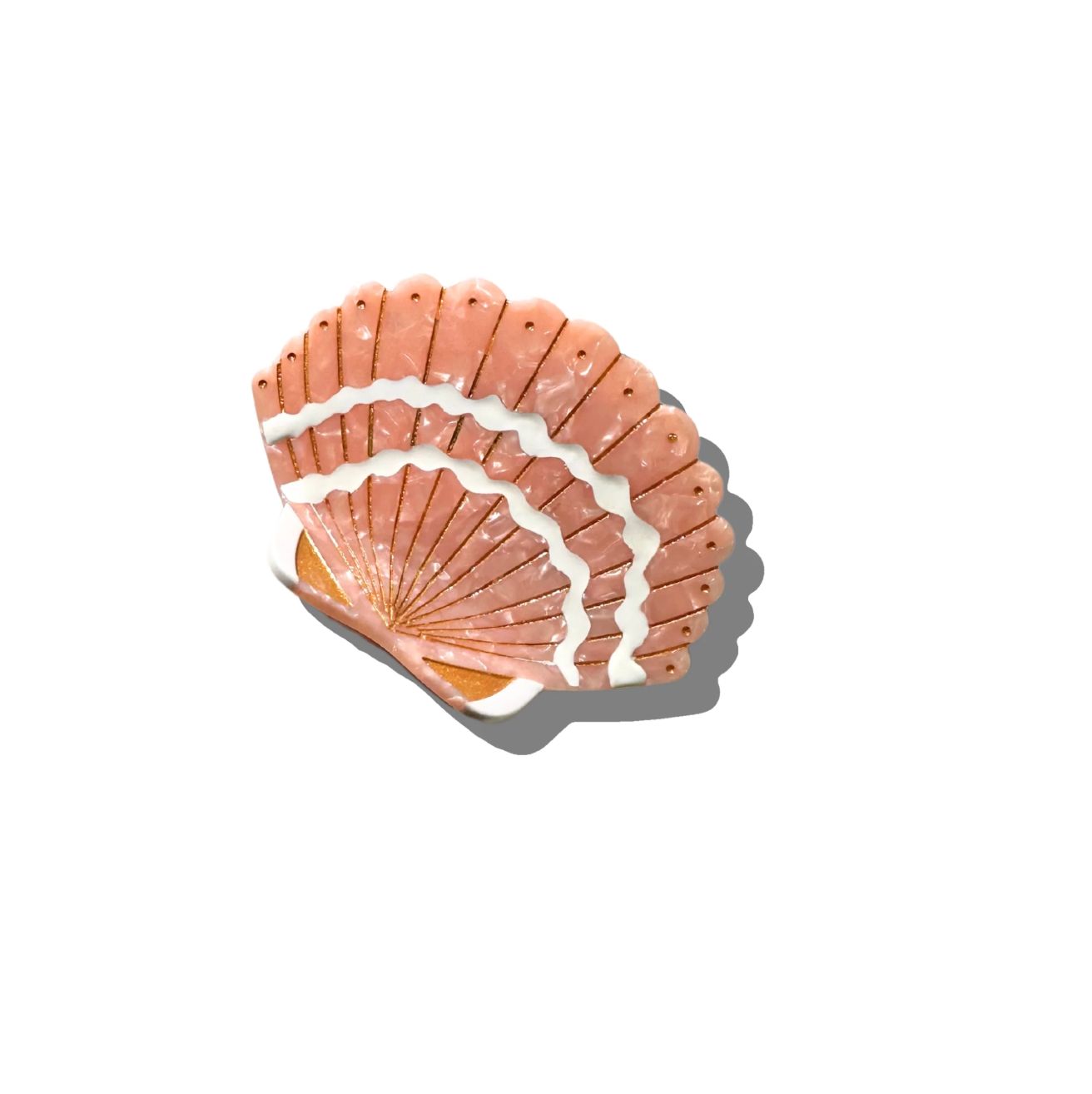 Hand-Painted Seashell Claw Hair Clip