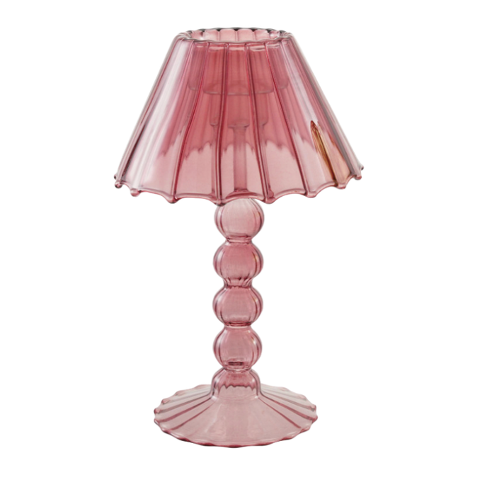Glass Scalloped Table Light Tealight/Taper Holder, 2 Colors