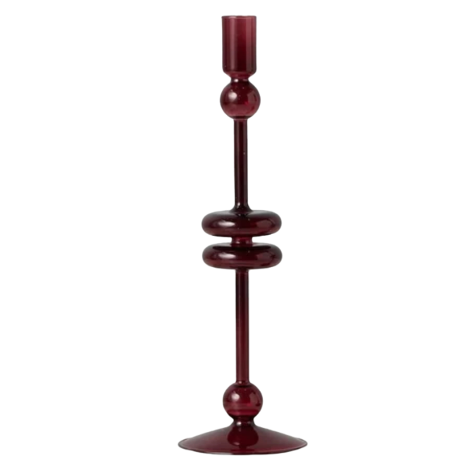 Merlot - Large Glass Candlestick