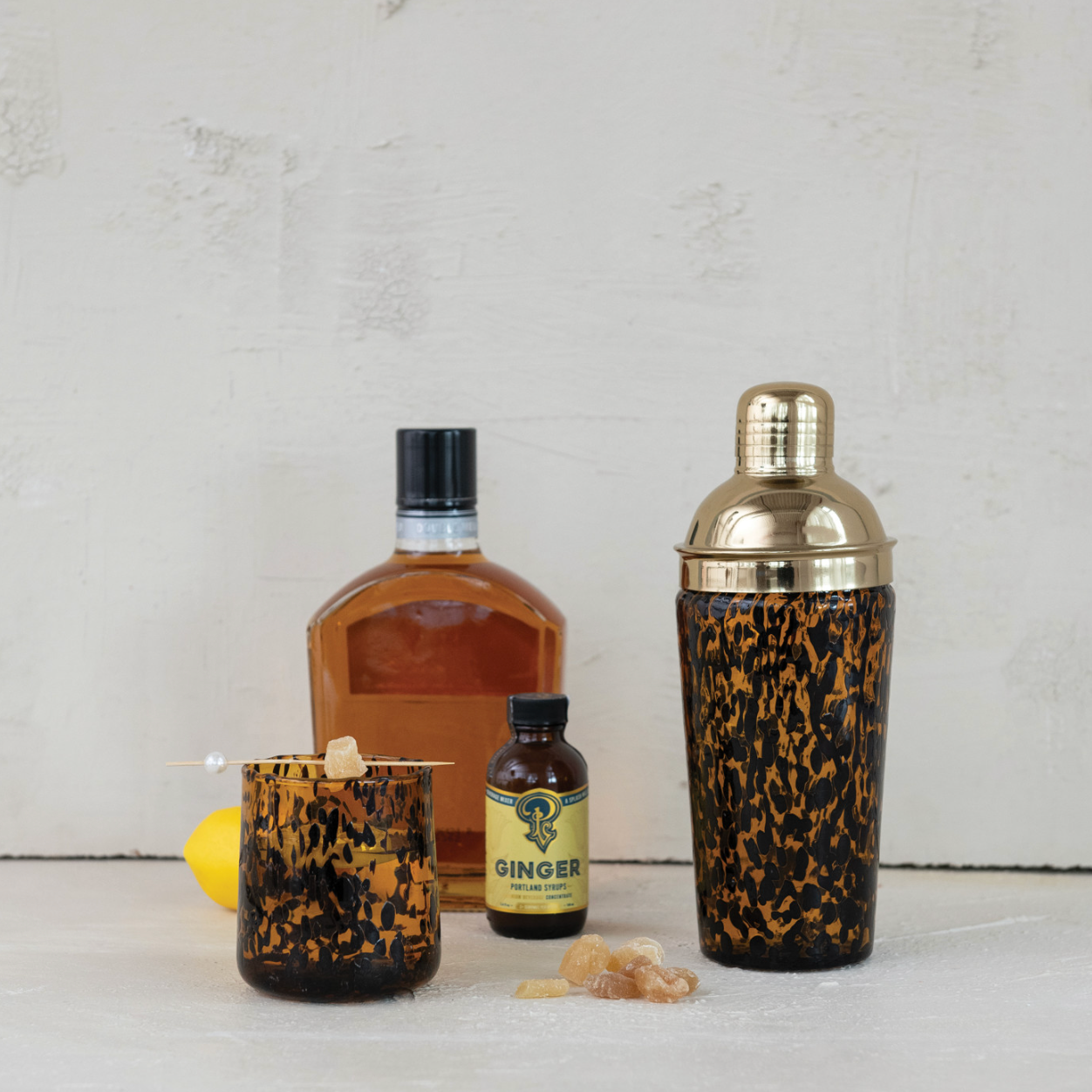 10 oz. Confetti Drinking Glass, Tortoise Shell Finish