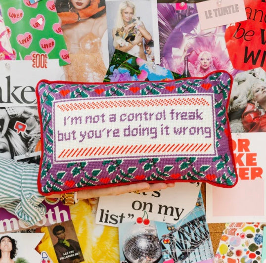 Control Freak Needlepoint Pillow