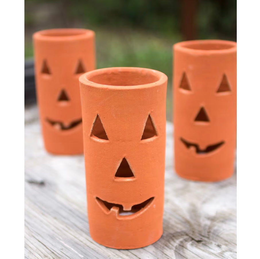 Tall Terracotta Jack-O-Lantern