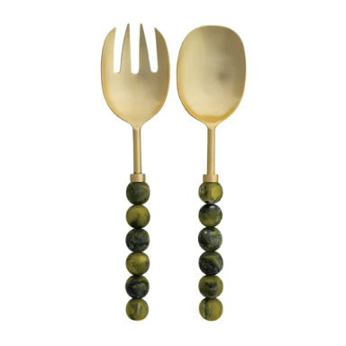 Stainless Steel Salad Servers with Resin Handles