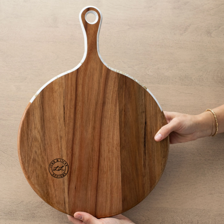 Resin cheese Charcuterie Board 12" Round w/handle