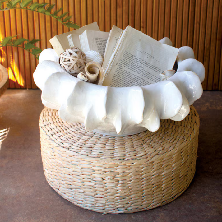Organic White Ceramic Compote