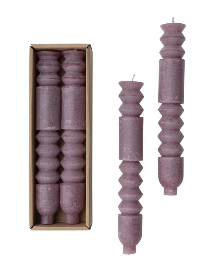 Unscented Totem Taper Candles-Purple
