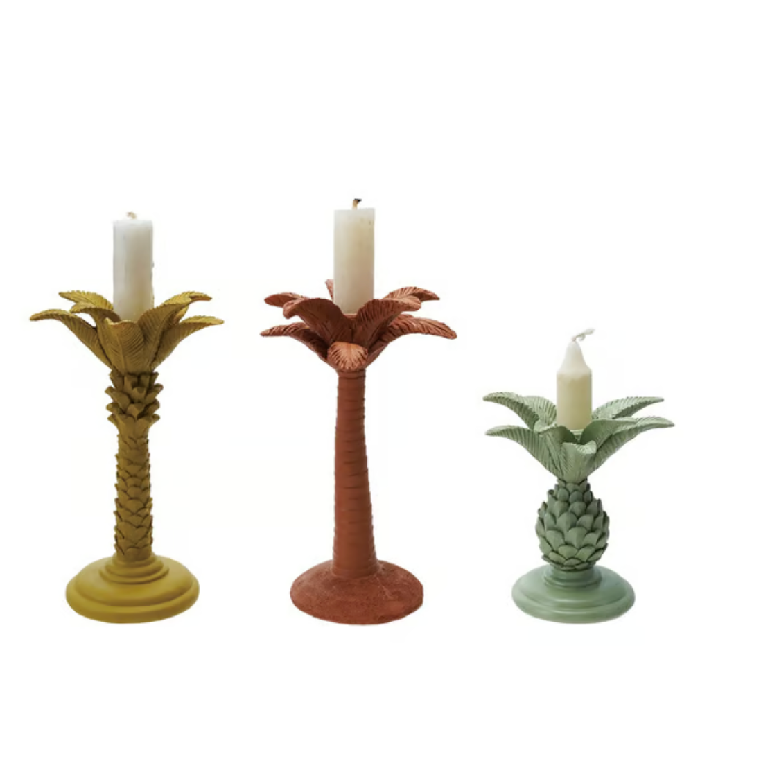Resin Palm Tree Pineapple Taper Holders