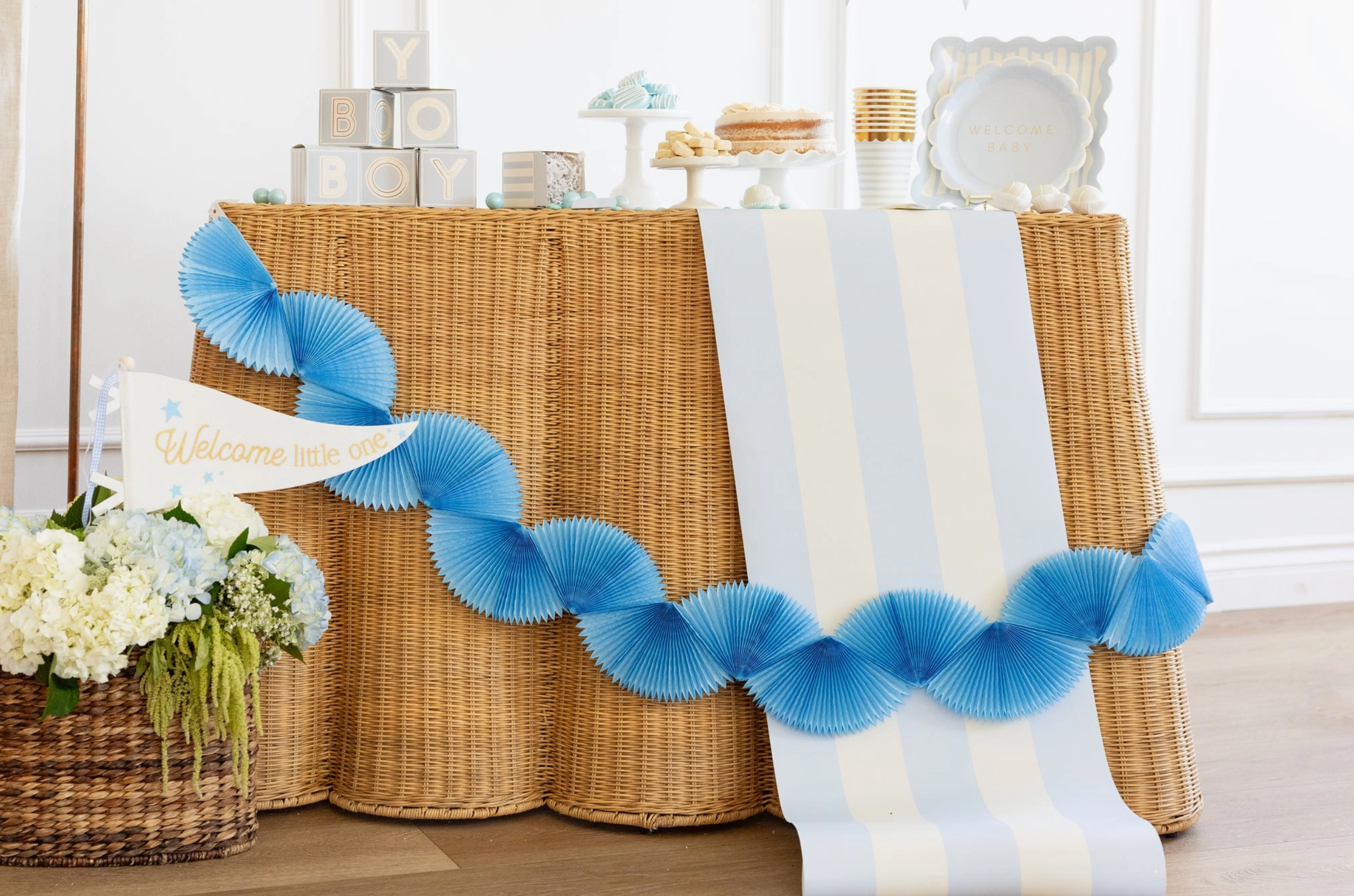Blue Striped Table Runner