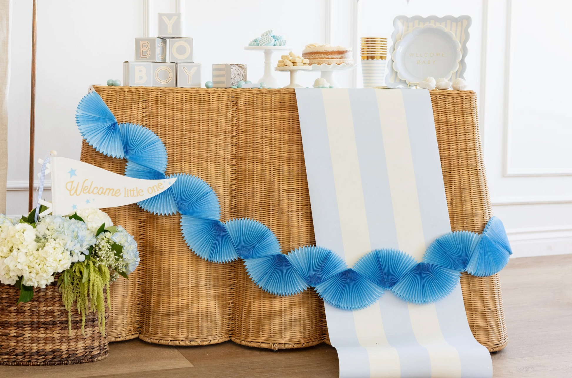 Blue Striped Table Runner