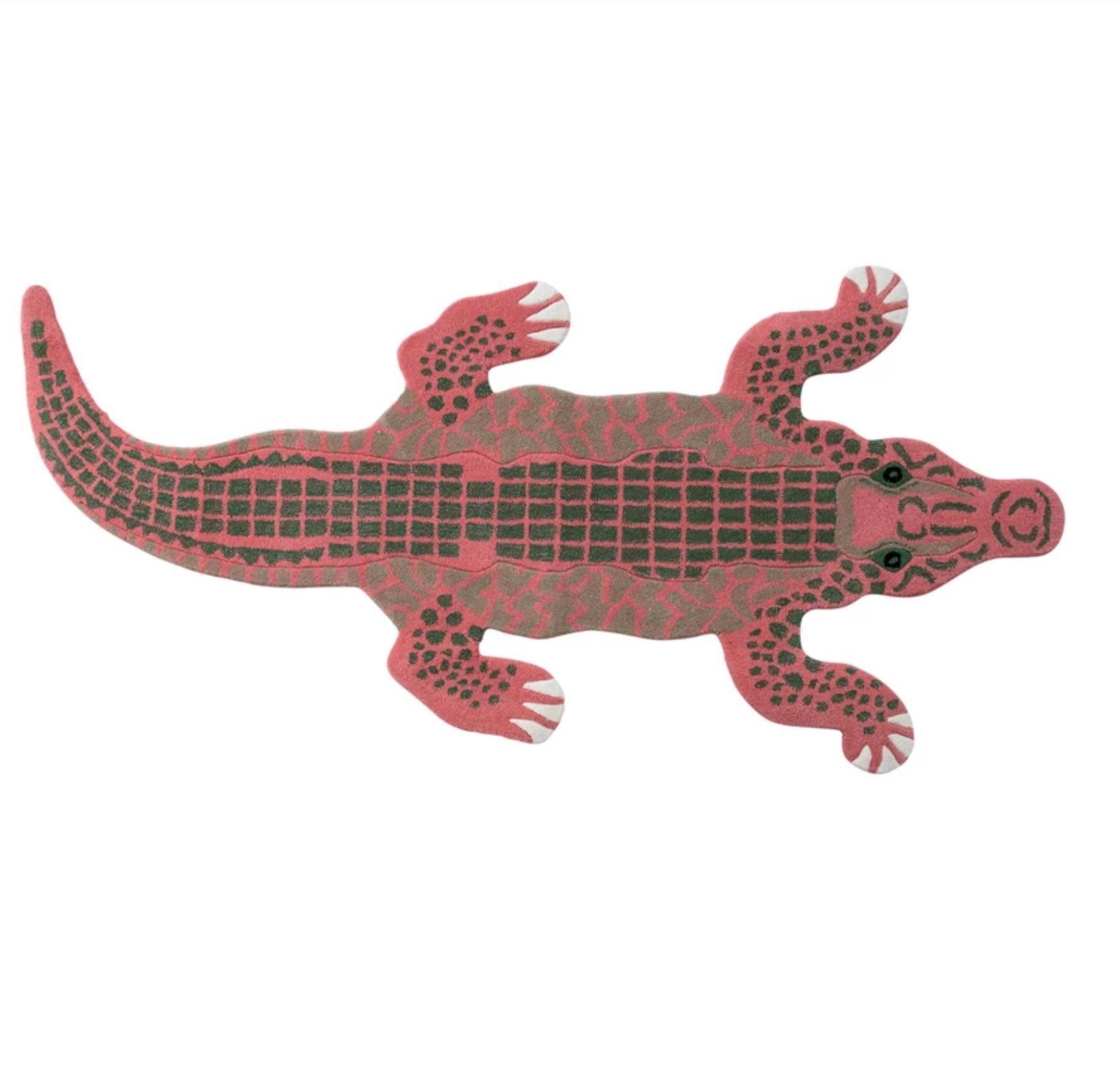Wool Tufted Crocodile Shaped Rug