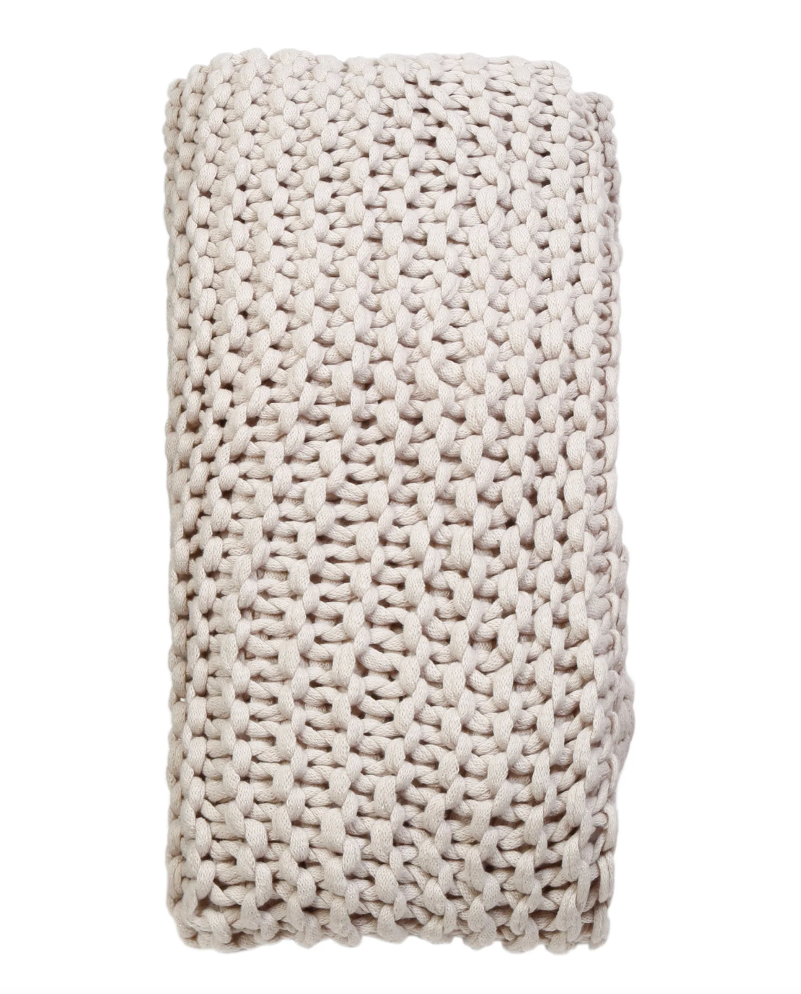 Finn- Hand Knit Throw- Taupe