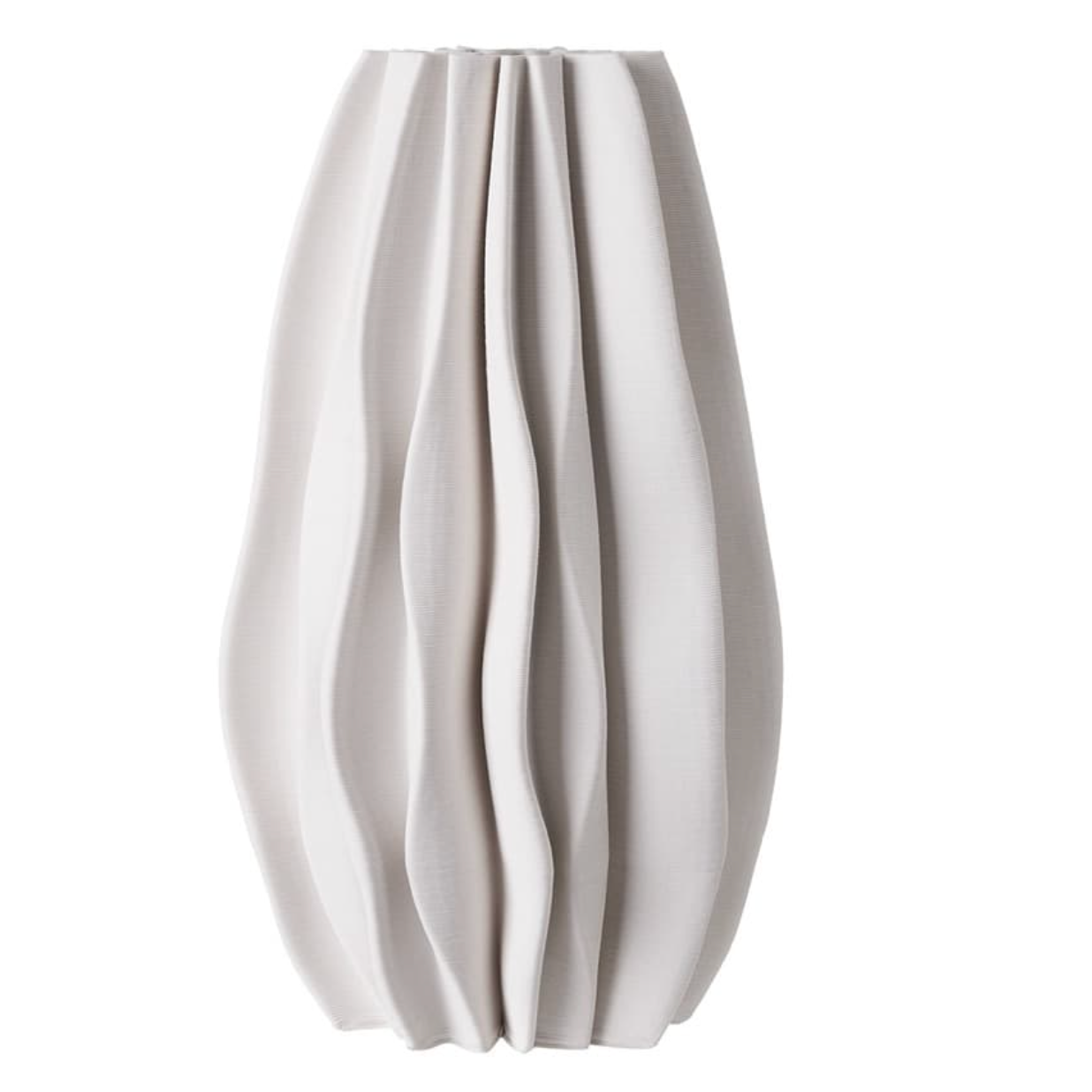 Ceramic Vase White Dia 8"