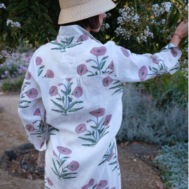 Montecito Popover Tunic Pink Flower
