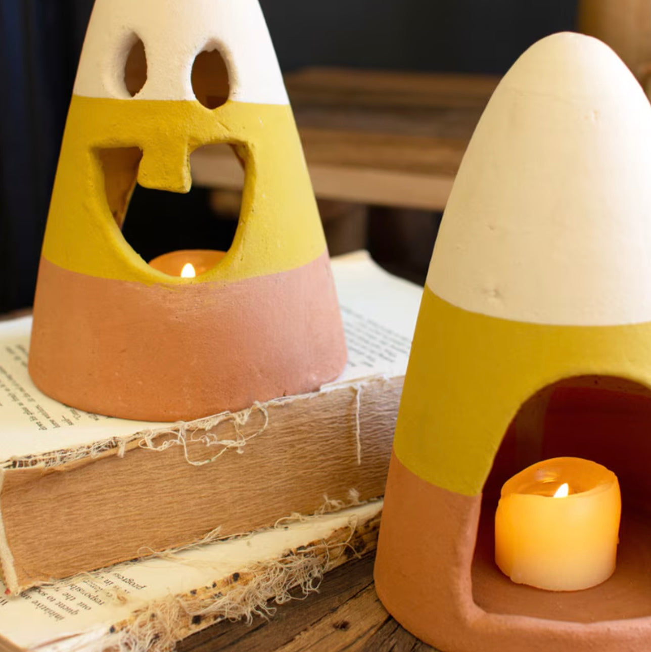 CANDY CORN LANTERNS