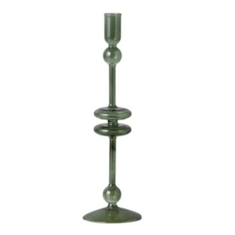 Emerald Green - Large Glass Candlestick