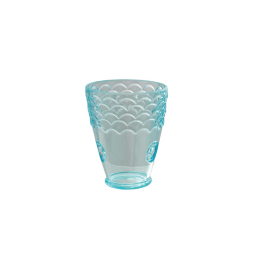 Acrylic Stackable Fish Shaped Drinking Glasses, Blue, Set of 4