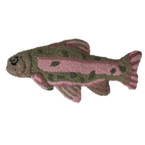 Woven Cotton Tufted Fish Shaped Pillow, Pink