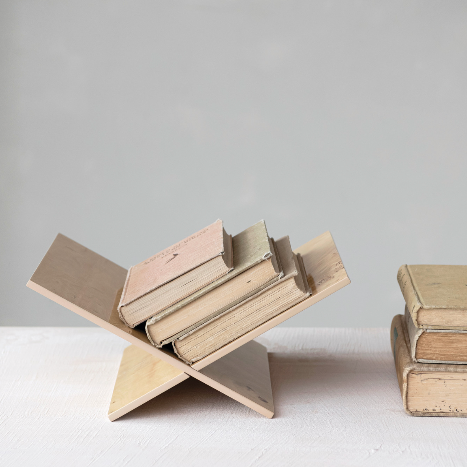 MDF & Burl Wood Veneer Interlocking Book Holder, Natural, KD