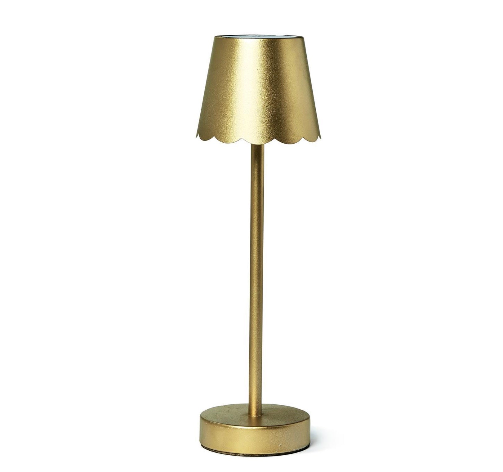LED Cordless Table Lamp with Scalloped Edge Shade