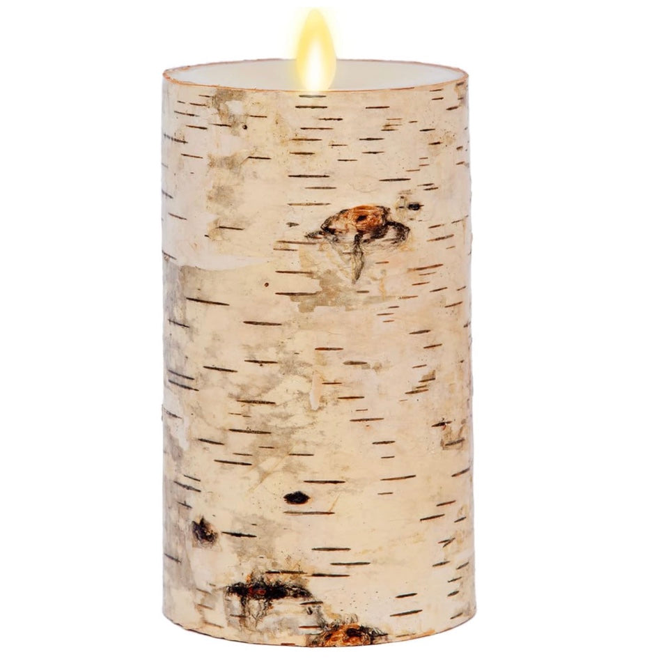 Birch Bark Wax Indoor Pillar Luminara Candle - Large
