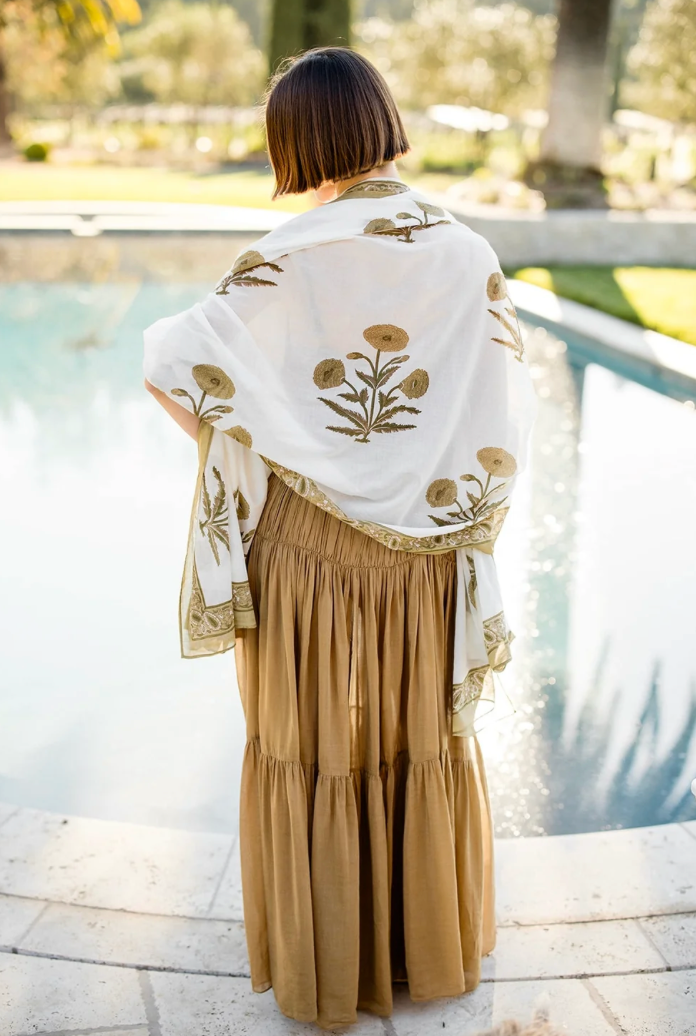 Sarong in Bag Khaki Flower