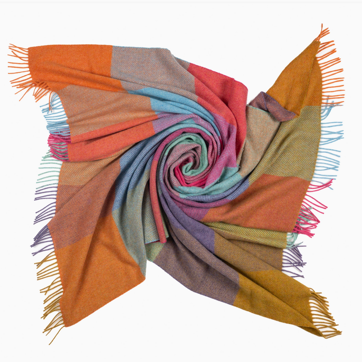 Southampton Home Merino Wool Geometric Throw - Kaleidoscope