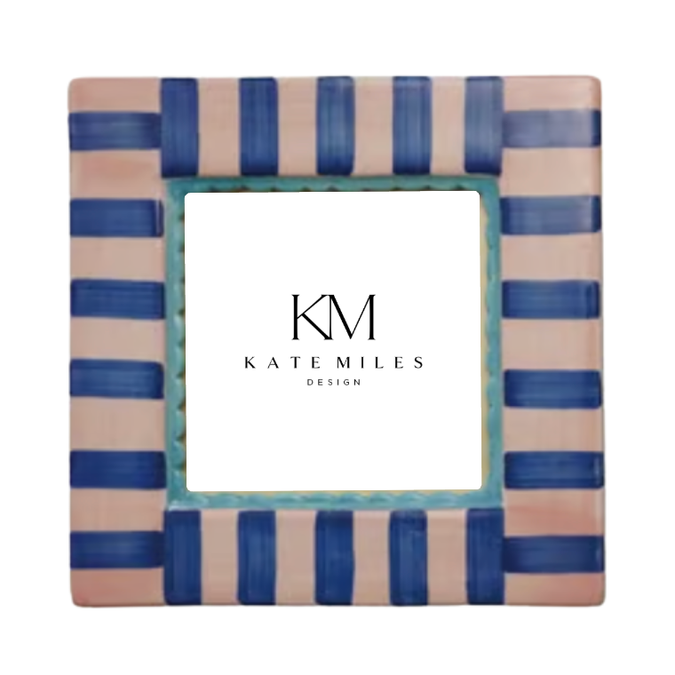 Stoneware Photo Frame w/ Pattern