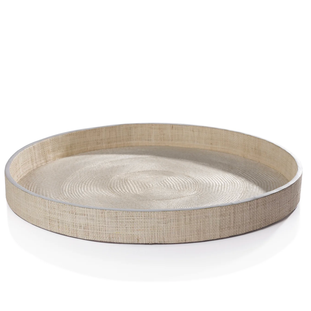 Atelier Natural Fiber Raffia Round Serving Tray