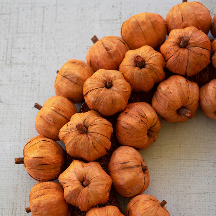 Orange Faux Pumpkin Wreath
