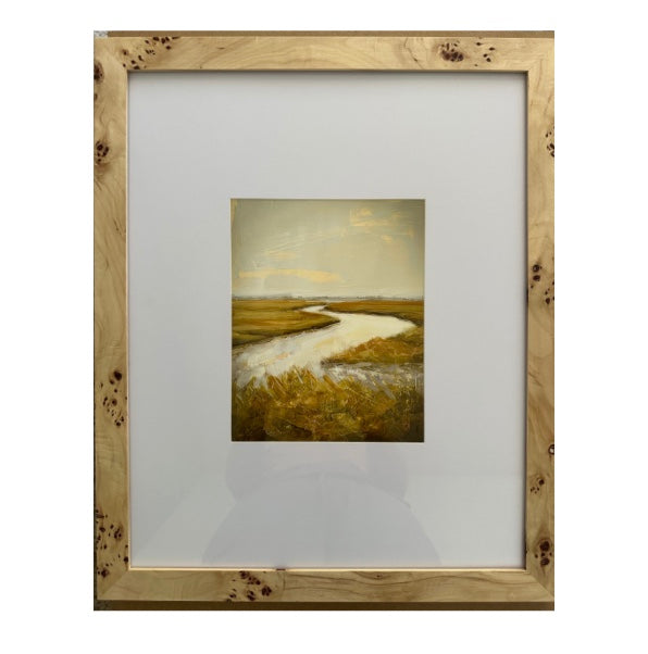 16x20 Burlwood Frame Matted to 8x10 Print of Marsh Haze
