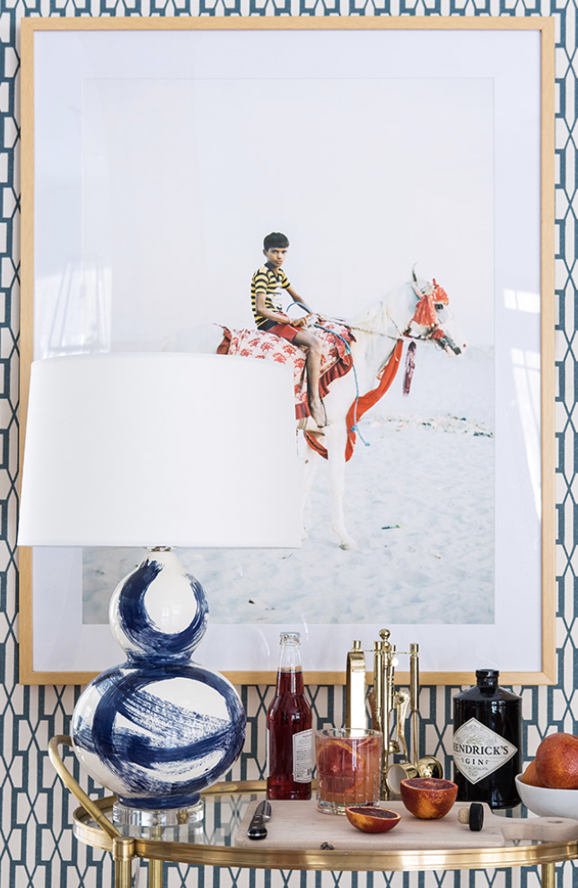 Navy Brushstroke Lamp