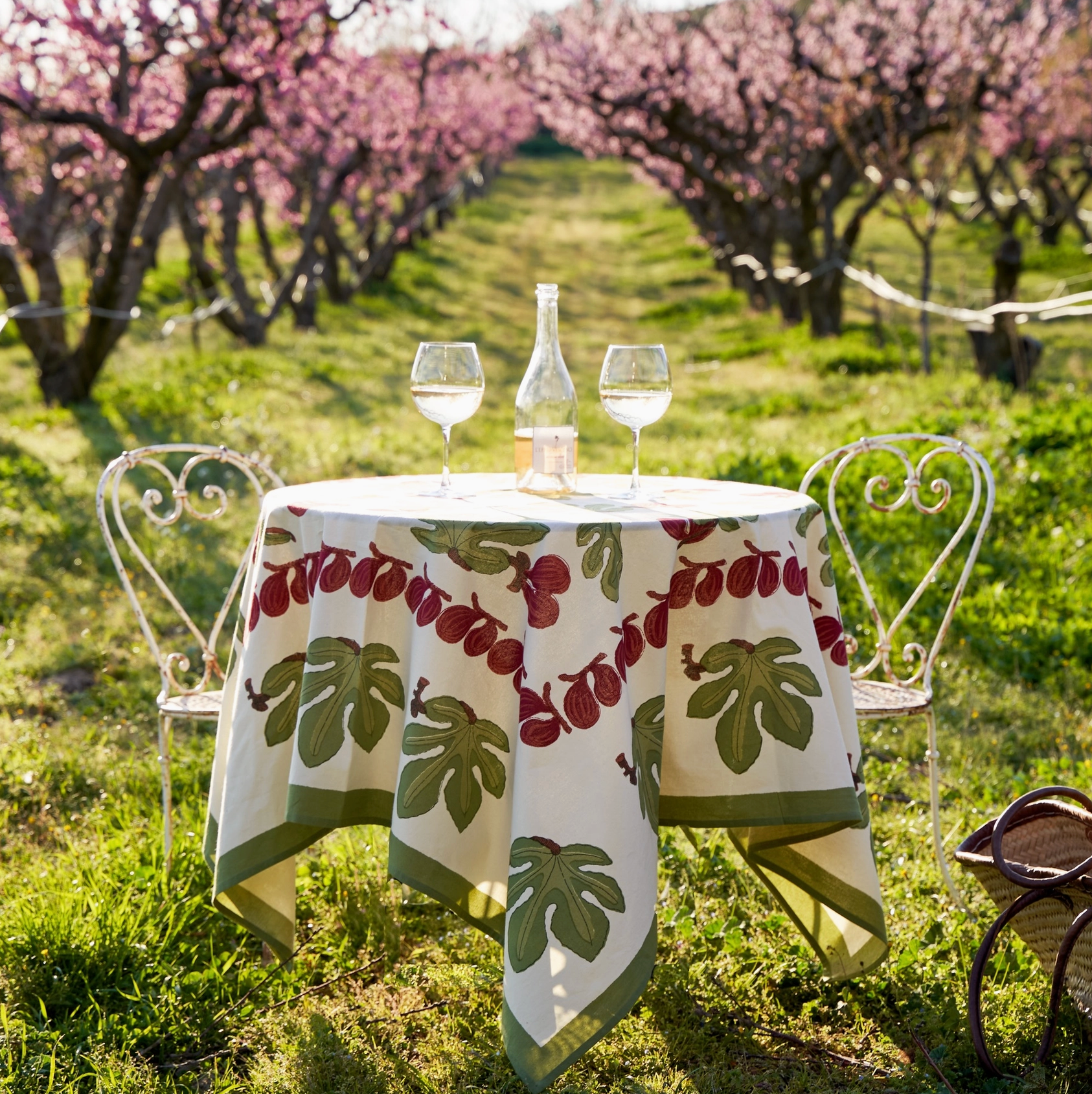 Fig Red & Green French Tablecloth